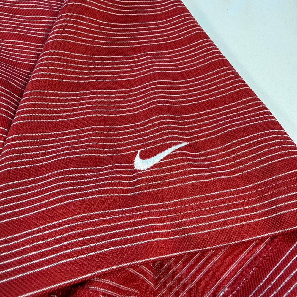 Nike Golf Dri-FIT Polo Shirt Mens XL Red Striped Short Sleeve Summer Dad College - Picture 3 of 11